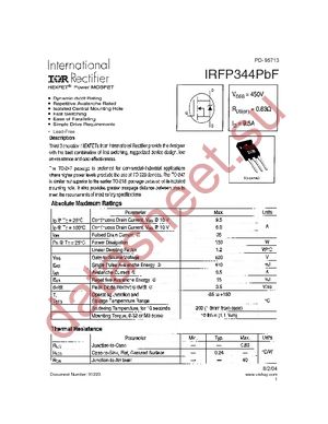 IRFP344PBF datasheet  